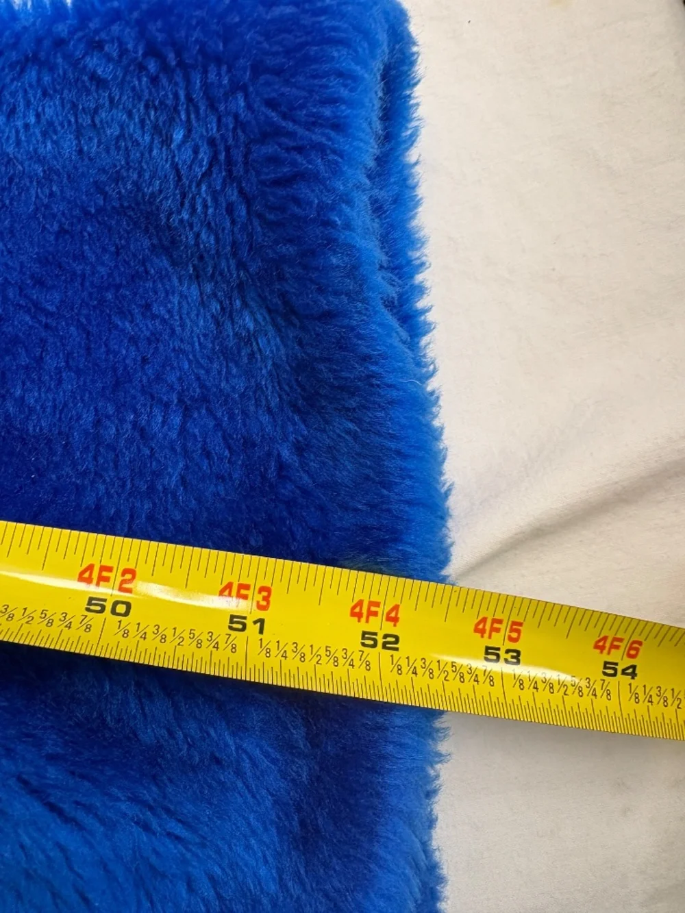 Vtg Robe Furry Fluffy Plush Blue Belted Long Robe/Coat Small Inside/Outside Tie - Picture 4 of 5